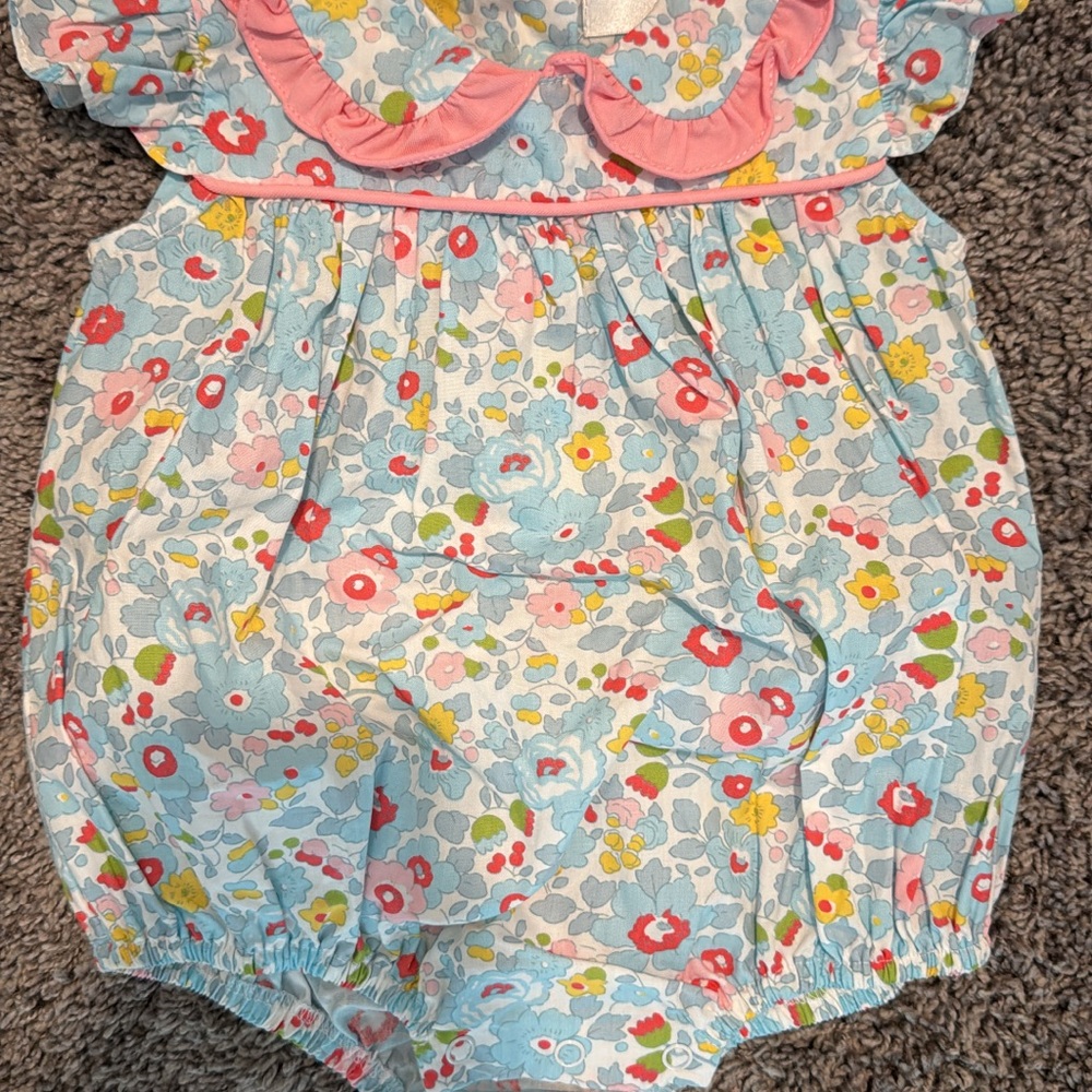 Floral Baby Romper with Pink Accents